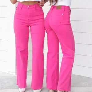 Judy Blue Pink Wide Leg Jeans